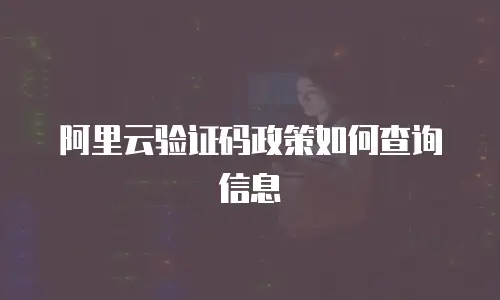 阿里云验证码政策如何查询信息