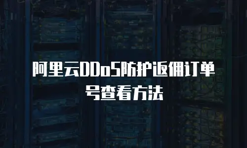 阿里云DDoS防护返佣订单号查看方法