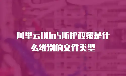 阿里云DDoS防护政策是什么级别的文件类型