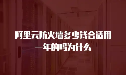 阿里云防火墙多少钱合适用一年的吗为什么