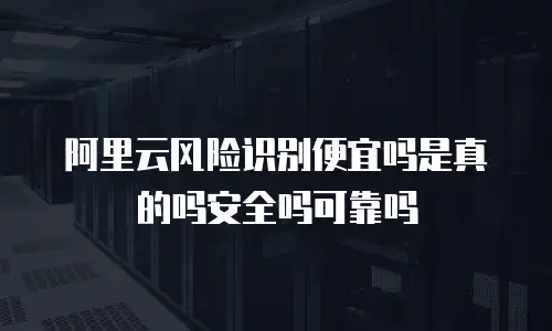 阿里云风险识别便宜吗是真的吗安全吗可靠吗
