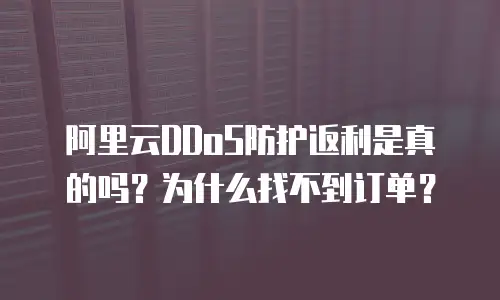 阿里云DDoS防护返利是真的吗？为什么找不到订单？