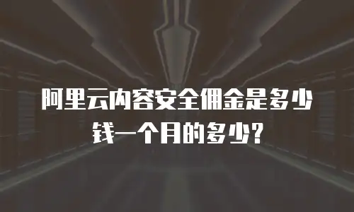 阿里云内容安全佣金是多少钱一个月的多少？