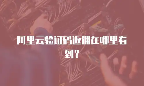 阿里云验证码返佣在哪里看到？