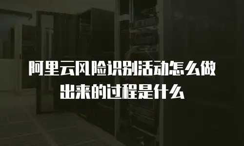 阿里云风险识别活动怎么做出来的过程是什么