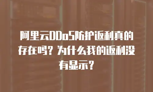 阿里云DDoS防护返利真的存在吗？为什么我的返利没有显示？