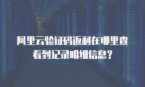 阿里云验证码返利在哪里查看到记录明细信息？