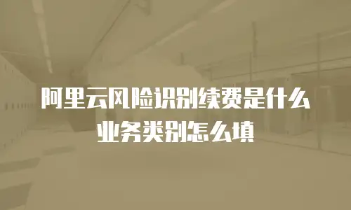 阿里云风险识别续费是什么业务类别怎么填