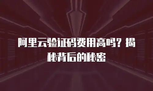 阿里云验证码费用高吗？揭秘背后的秘密