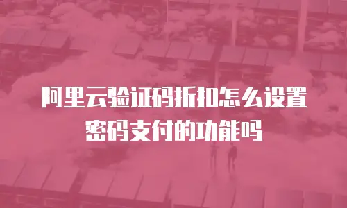阿里云验证码折扣怎么设置密码支付的功能吗