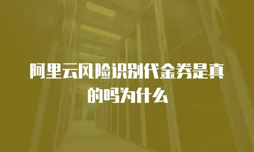 阿里云风险识别代金券是真的吗为什么