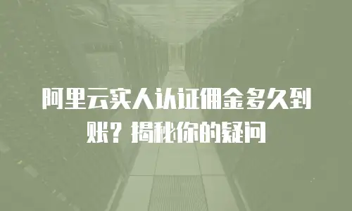 阿里云实人认证佣金多久到账？揭秘你的疑问