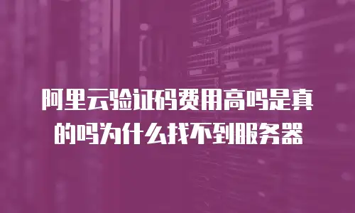 阿里云验证码费用高吗是真的吗为什么找不到服务器