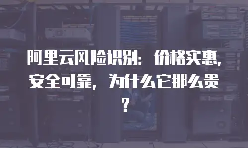 阿里云风险识别：价格实惠，安全可靠，为什么它那么贵？