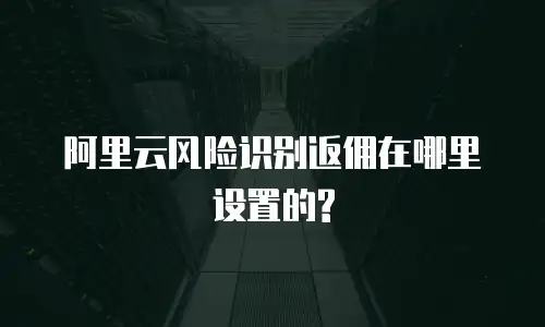 阿里云风险识别返佣在哪里设置的?