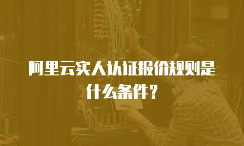 阿里云实人认证报价规则是什么条件？