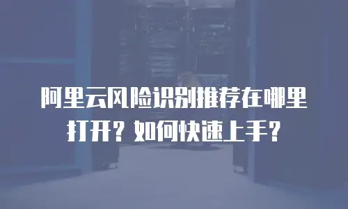 阿里云风险识别推荐在哪里打开？如何快速上手？