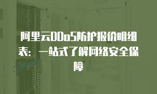 阿里云DDoS防护报价明细表：一站式了解网络安全保障