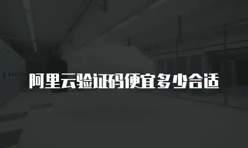 阿里云验证码便宜多少合适