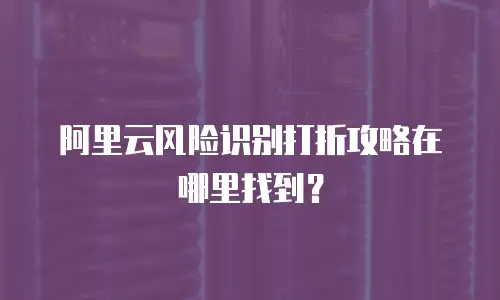 阿里云风险识别打折攻略在哪里找到？