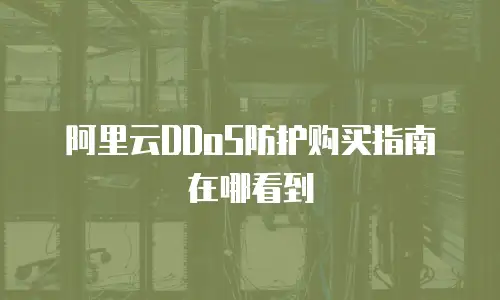 阿里云DDoS防护购买指南在哪看到