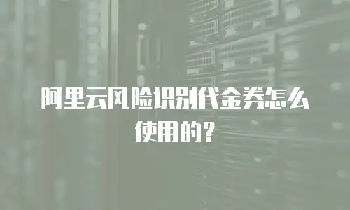 阿里云风险识别代金券怎么使用的？