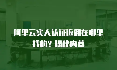 阿里云实人认证返佣在哪里找的？揭秘内幕
