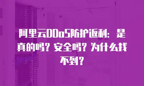 阿里云DDoS防护返利：是真的吗？安全吗？为什么找不到？