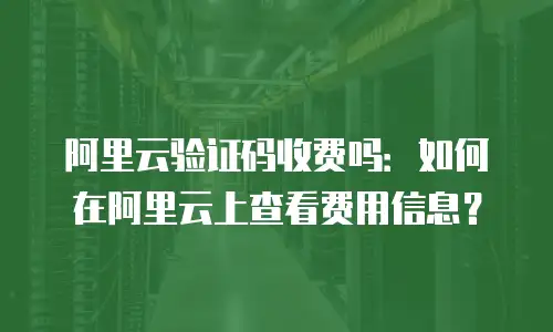 阿里云验证码收费吗：如何在阿里云上查看费用信息？