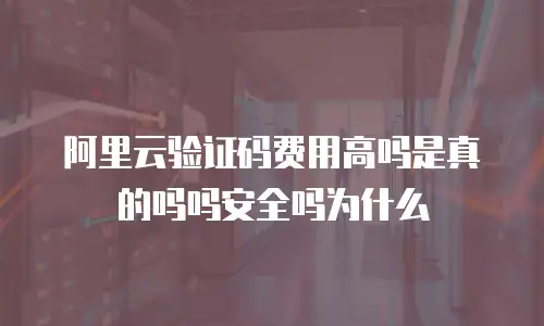 阿里云验证码费用高吗是真的吗吗安全吗为什么