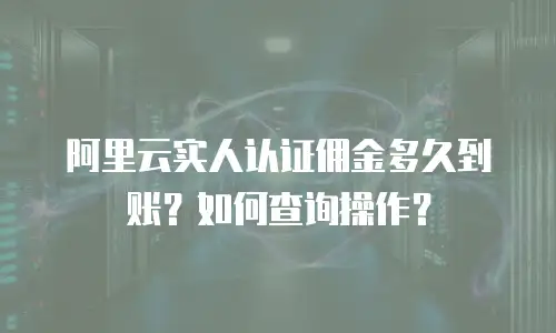 阿里云实人认证佣金多久到账？如何查询操作？