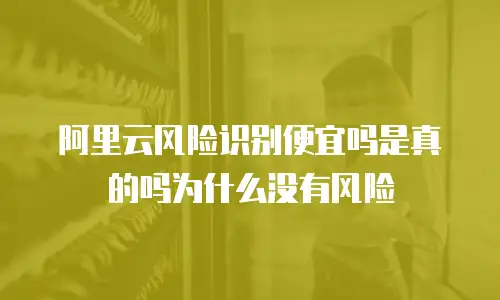 阿里云风险识别便宜吗是真的吗为什么没有风险