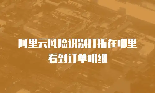 阿里云风险识别打折在哪里看到订单明细