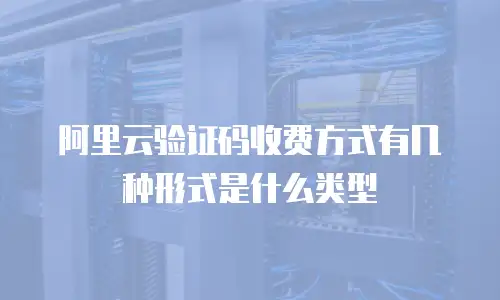 阿里云验证码收费方式有几种形式是什么类型
