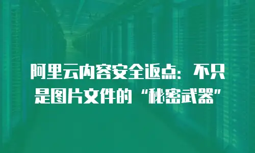 阿里云内容安全返点：不只是图片文件的&ldquo;秘密武器&rdquo;