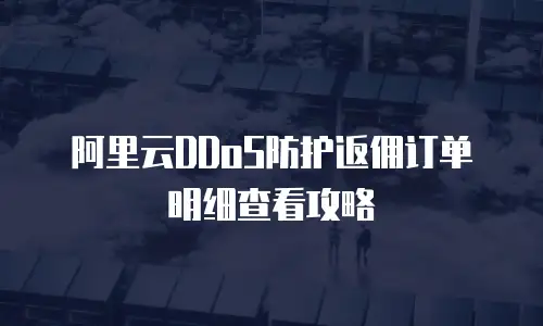 阿里云DDoS防护返佣订单明细查看攻略