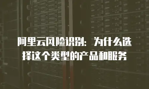 阿里云风险识别：为什么选择这个类型的产品和服务