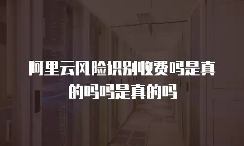 阿里云风险识别收费吗是真的吗吗是真的吗