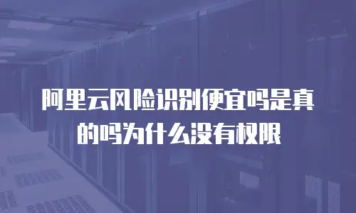 阿里云风险识别便宜吗是真的吗为什么没有权限