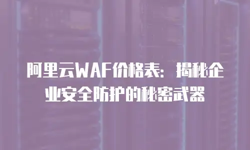 阿里云WAF价格表：揭秘企业安全防护的秘密武器