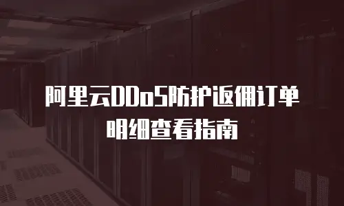 阿里云DDoS防护返佣订单明细查看指南