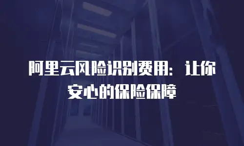 阿里云风险识别费用：让你安心的保险保障
