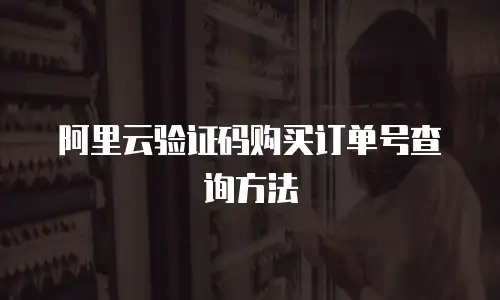 阿里云验证码购买订单号查询方法