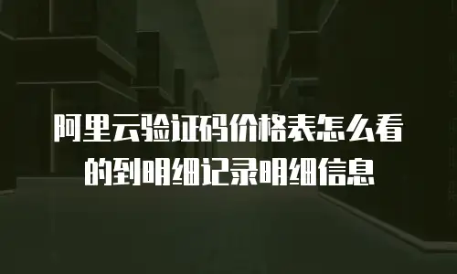 阿里云验证码价格表怎么看的到明细记录明细信息