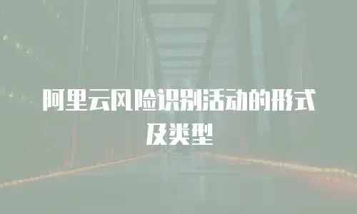 阿里云风险识别活动的形式及类型