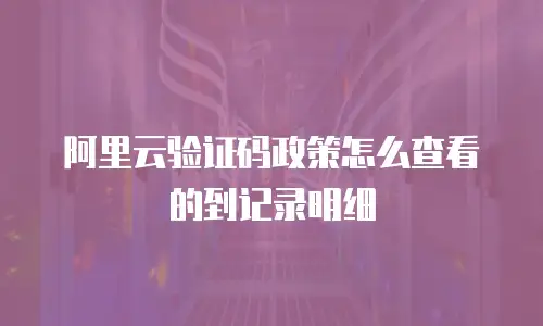 阿里云验证码政策怎么查看的到记录明细