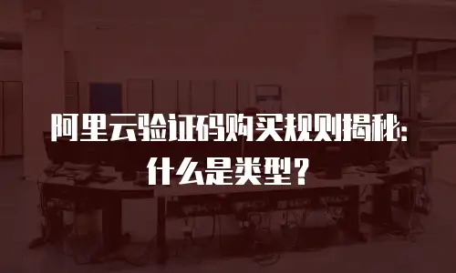 阿里云验证码购买规则揭秘：什么是类型？