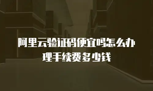 阿里云验证码便宜吗怎么办理手续费多少钱