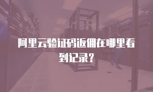 阿里云验证码返佣在哪里看到记录？