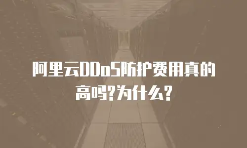 阿里云DDoS防护费用真的高吗?为什么?